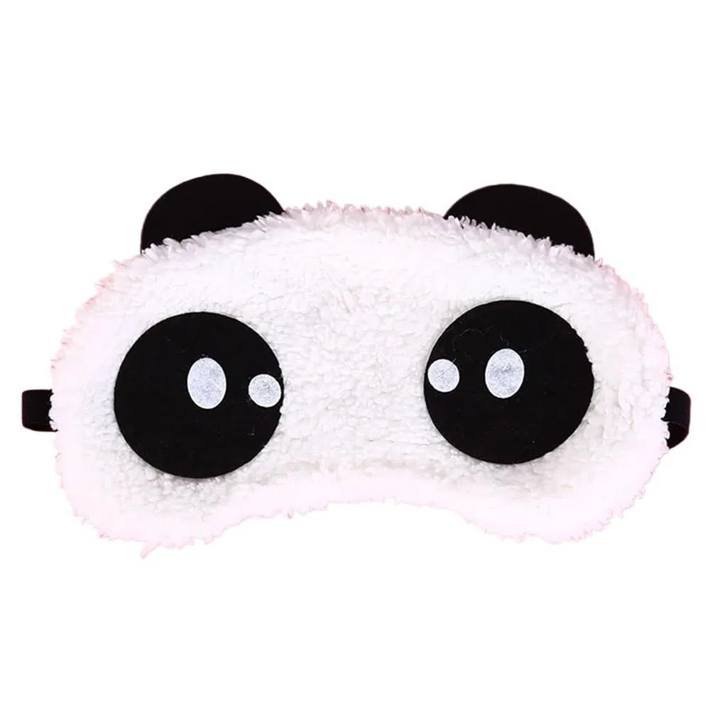 Urocza kreskówkowa twarz biała panda maska na oczy cień do powiek cieniowanie sen bawełniane gogle maska na oczy maska do spania osłona na oczy opieka zdrowotna 3 style (PR, 2 szt.)